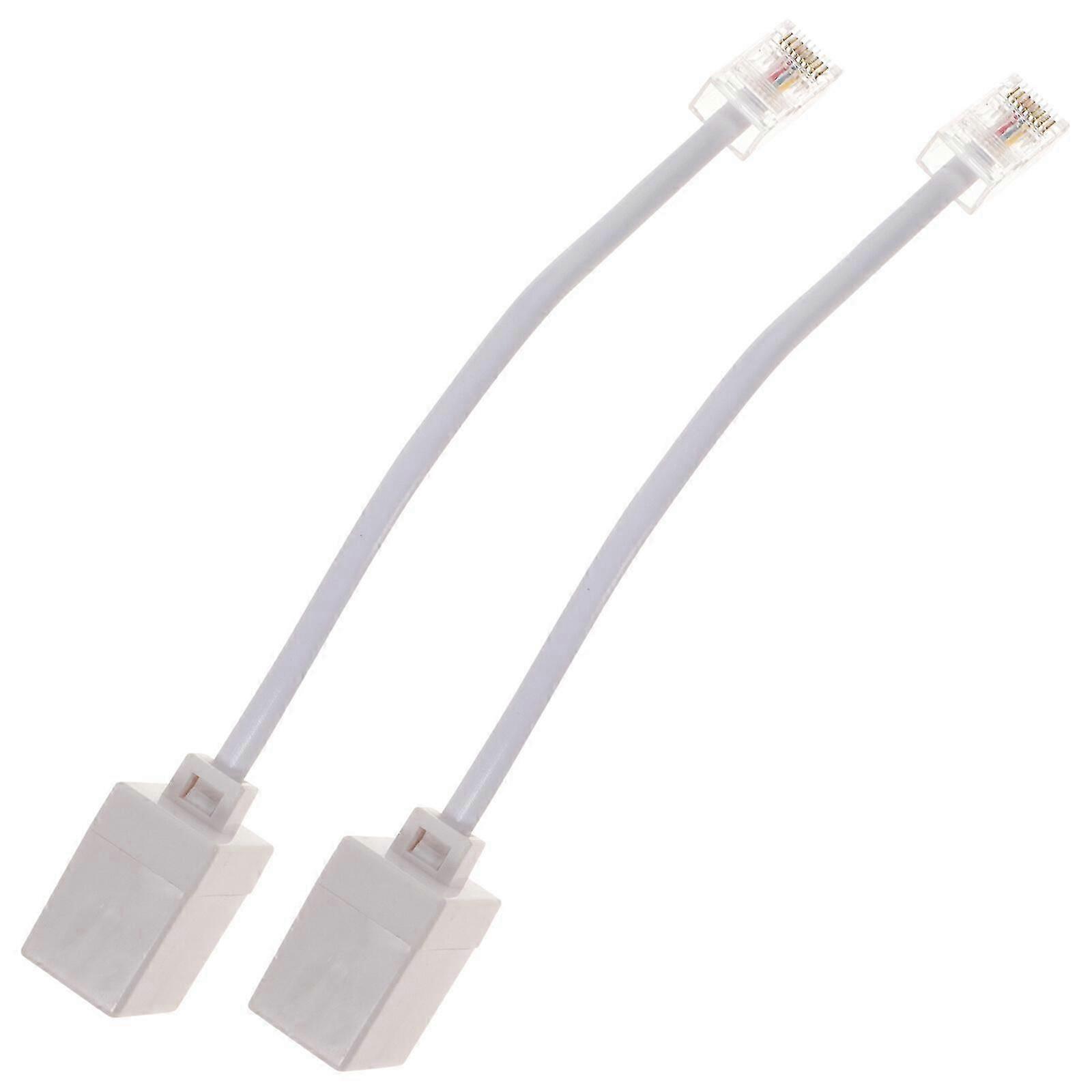 2pcs Rj11 To Rj45 Adapter Telephone To Ethernet Adapter Phone To Ethernet Cable18X2.2cmAs Shown  A-C Edition 1212