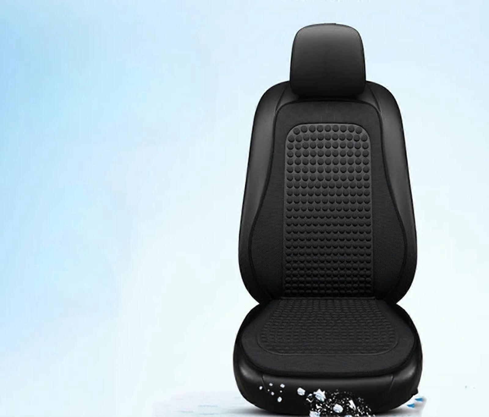 Breathable Leather Car Seat Cushion with Memory Foam Padding for Comfort and Full Protection – Black