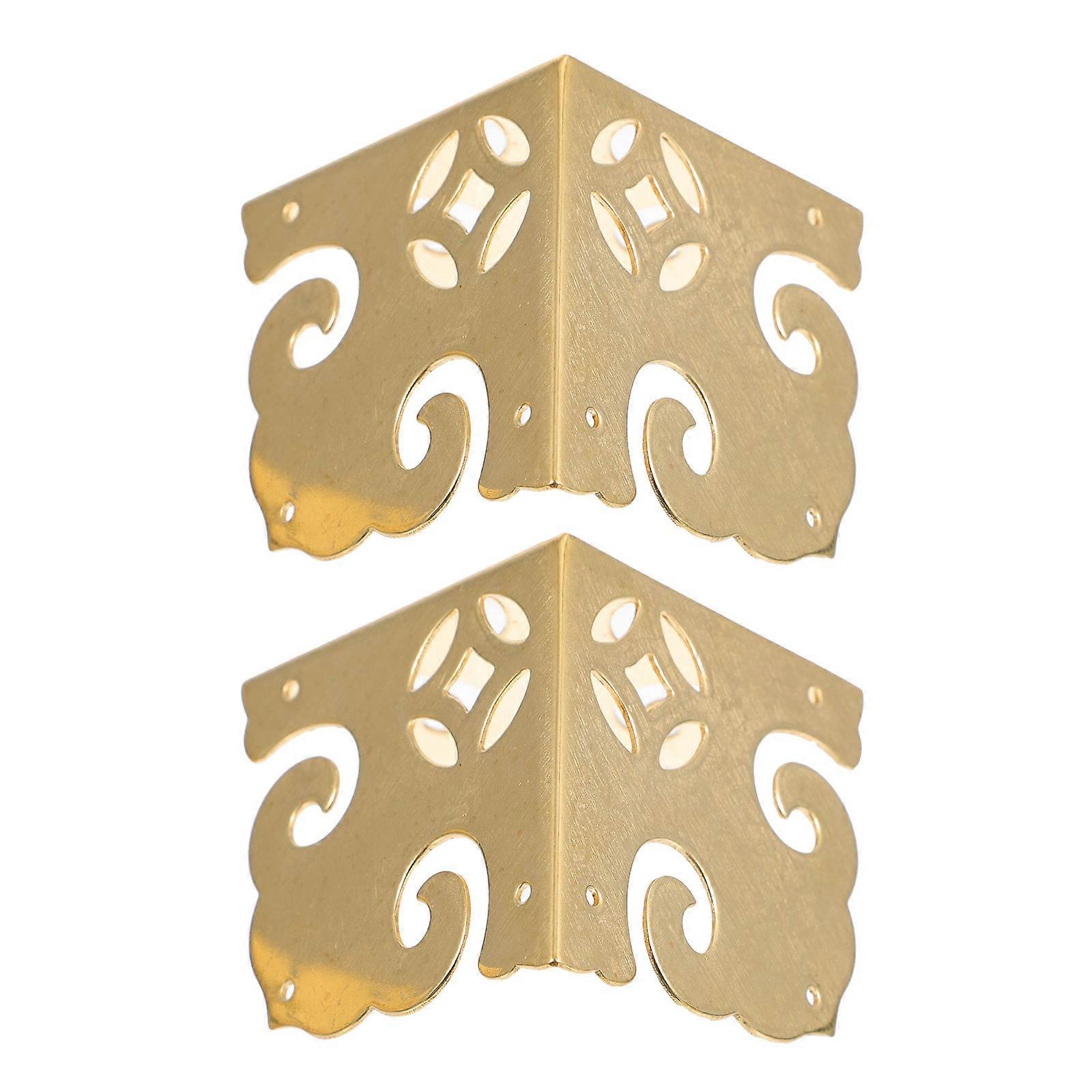 Copper Wooden Box Corner Protector for Antique Case 2Sets with Screws