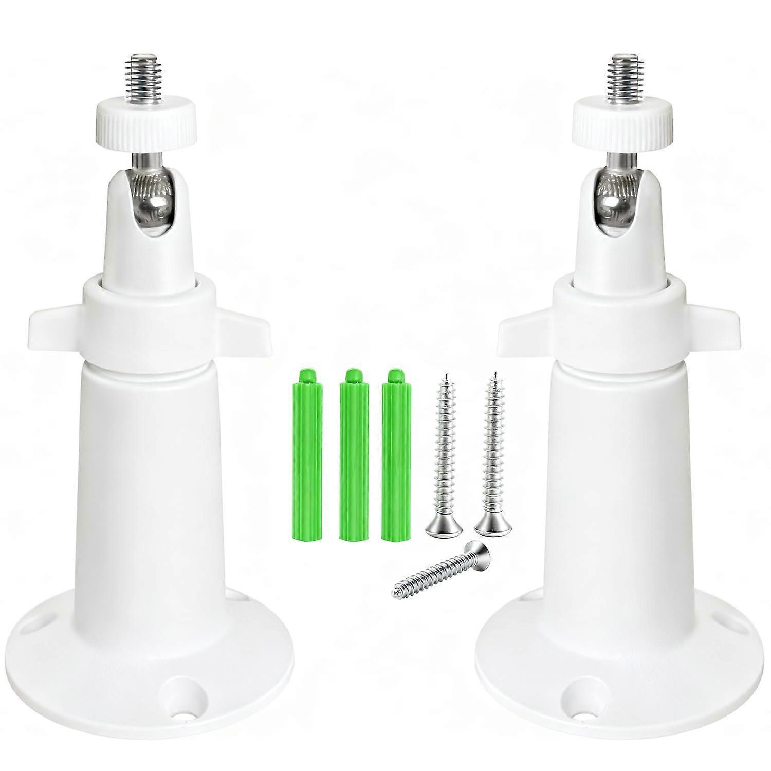 Security Camera Wall Mount, Adjustable 360° Rotation Weatherproof Bracket for Arlo Ring Wyze, 2Pack White