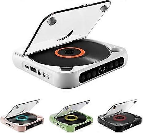 Portable Bluetooth CD Player Compact Rechargeable Battery CD/CDR/CDRW/MP3 Compatible Travel Car Use Pink White