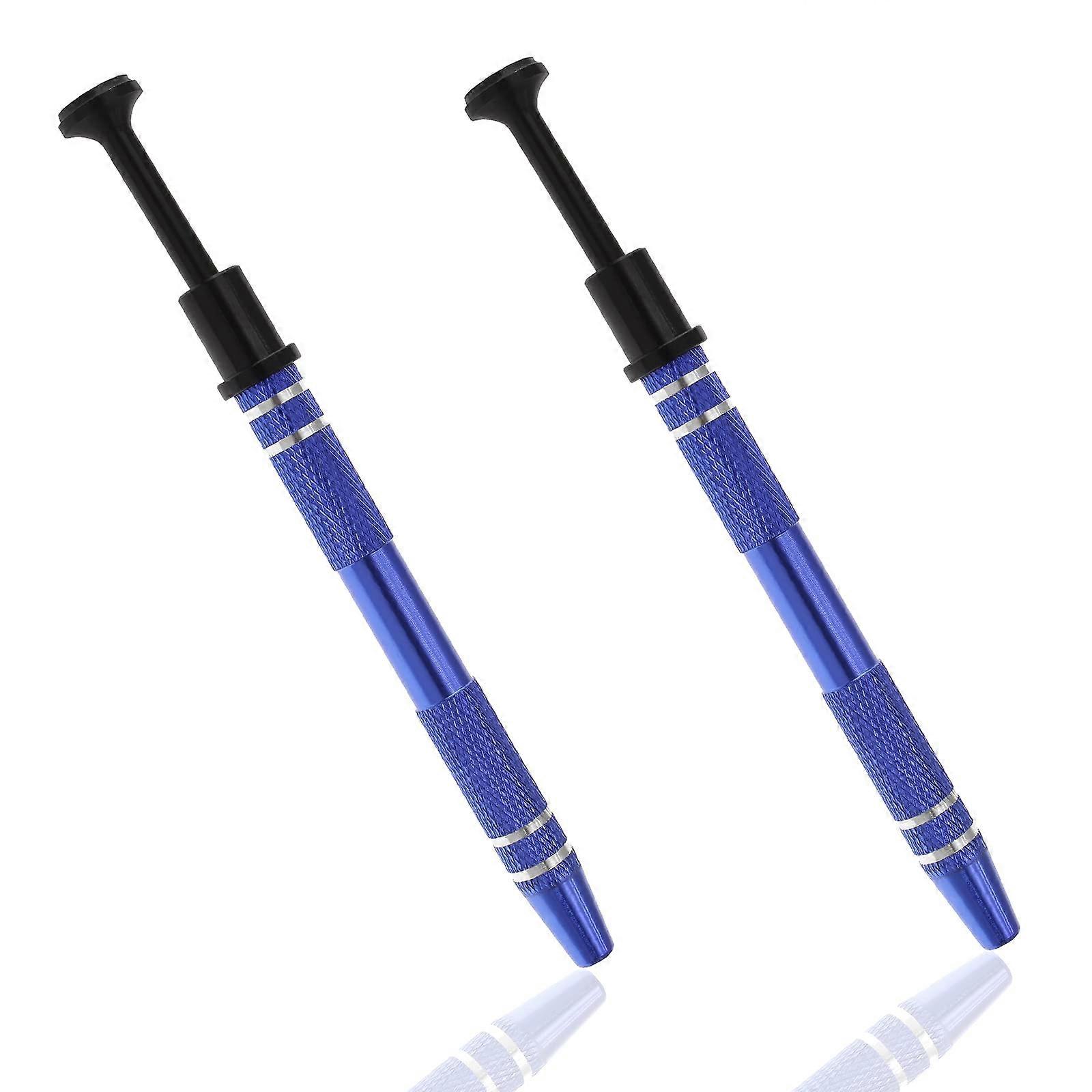 IC Chip Pick Up Tool with Retractable 4 Claw Grabber for Electronics  and Jewelry, Blue 2pcs