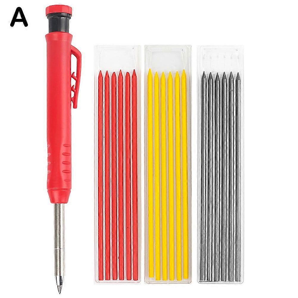 Carpenter Pencil Set Woodworking Deep Hole Mechanical Pencils Marker Tool (Package A)