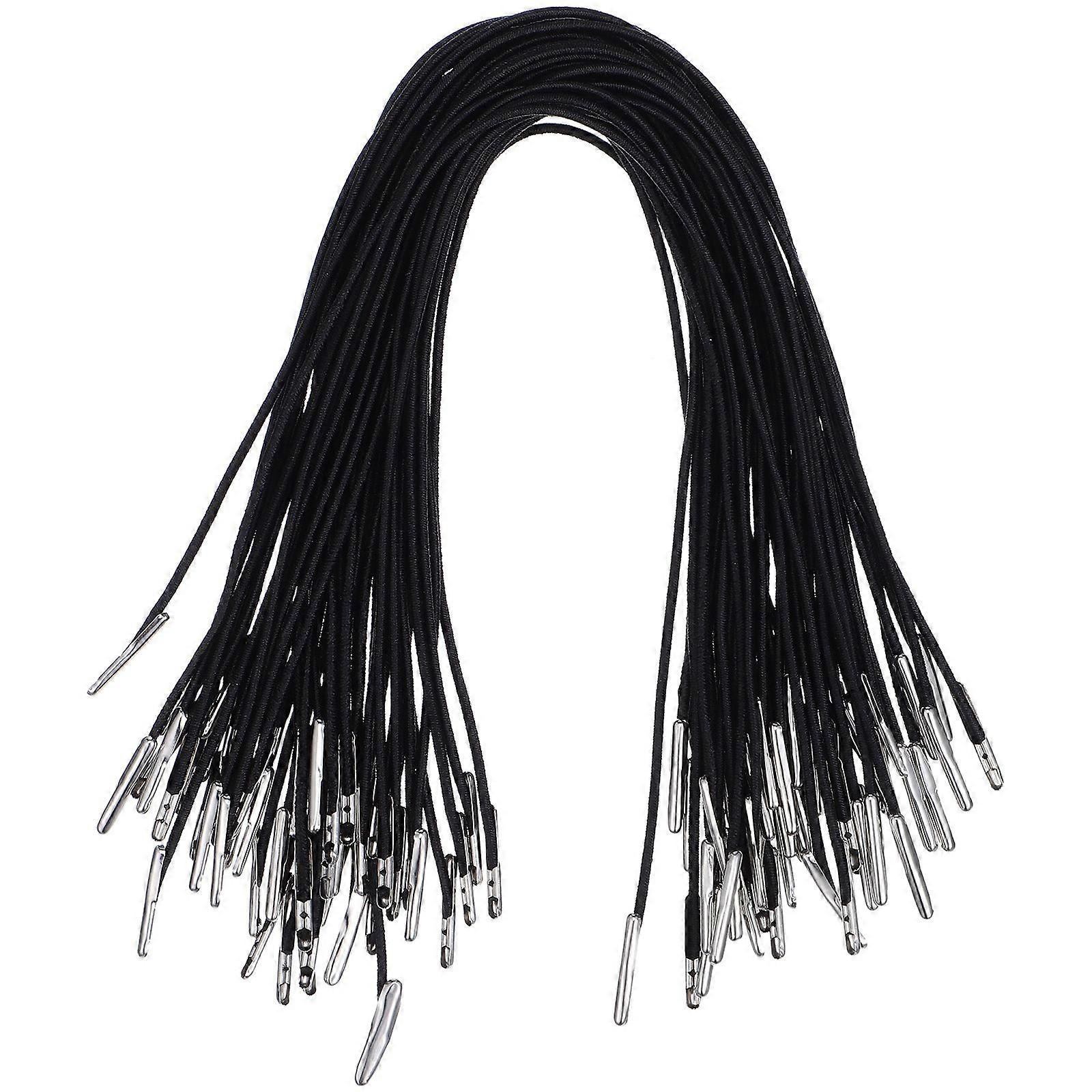 50 Pcs Elastic Barbed Cords Highly Stretchable Strings Diy Craft Strings Hats Cords with Metal Ends