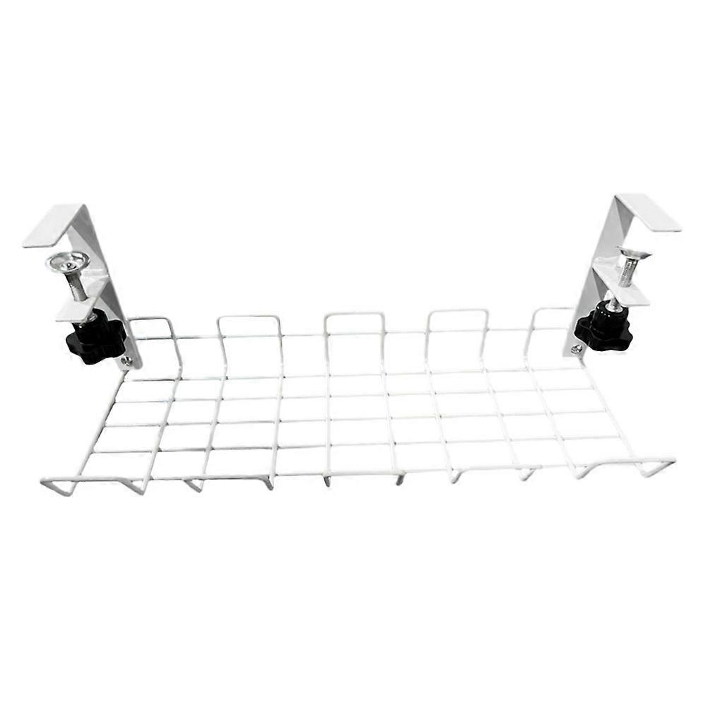 Under Desk Cable Management Rack for Wire Storage 4Pcs White Tray