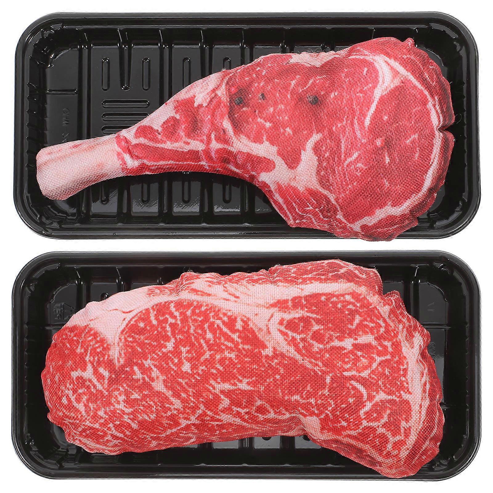 Artificial Steak Decoration Beef Model for Home Decor 2Sets