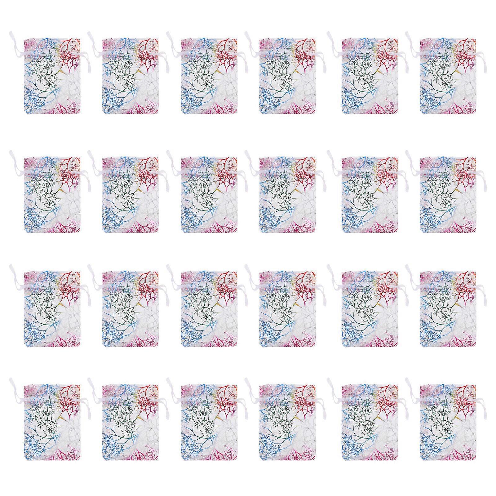 Organza Gift Bags Gift Drawstring Pouch for Storage Use 100Pcs Multicolor