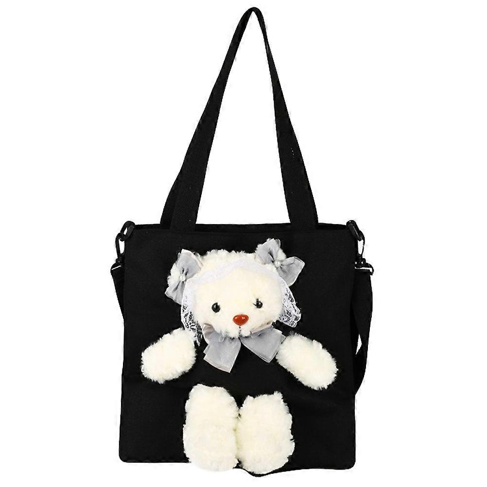 Bear Doll Canvas Bag Shoulder Bag for Storage Use with 1Pcs Design