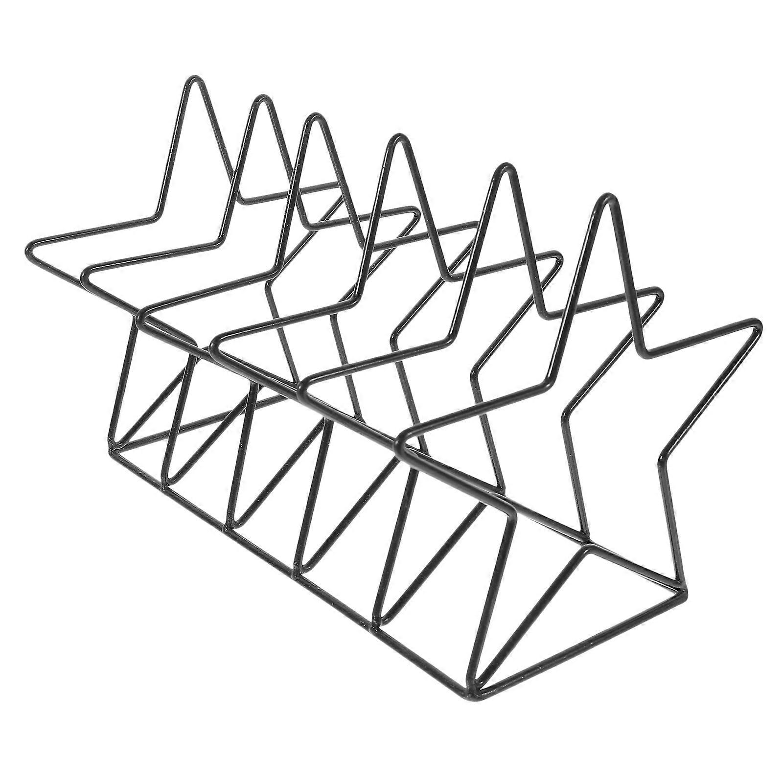 Vinyl Record Display Rack for Storage Five-Pointed Star Book Organizer