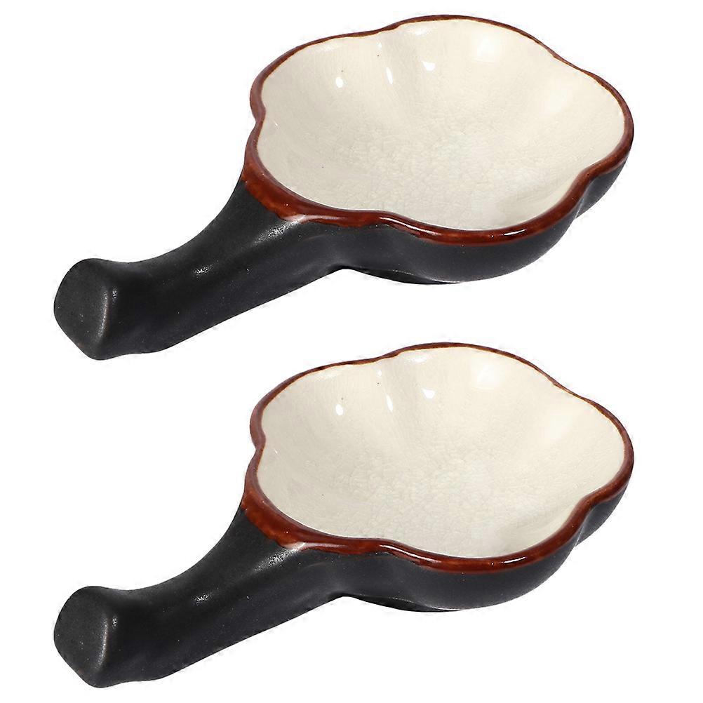 Flower Shaped Ceramic Ink Dish for Writing Use 2Pcs Set