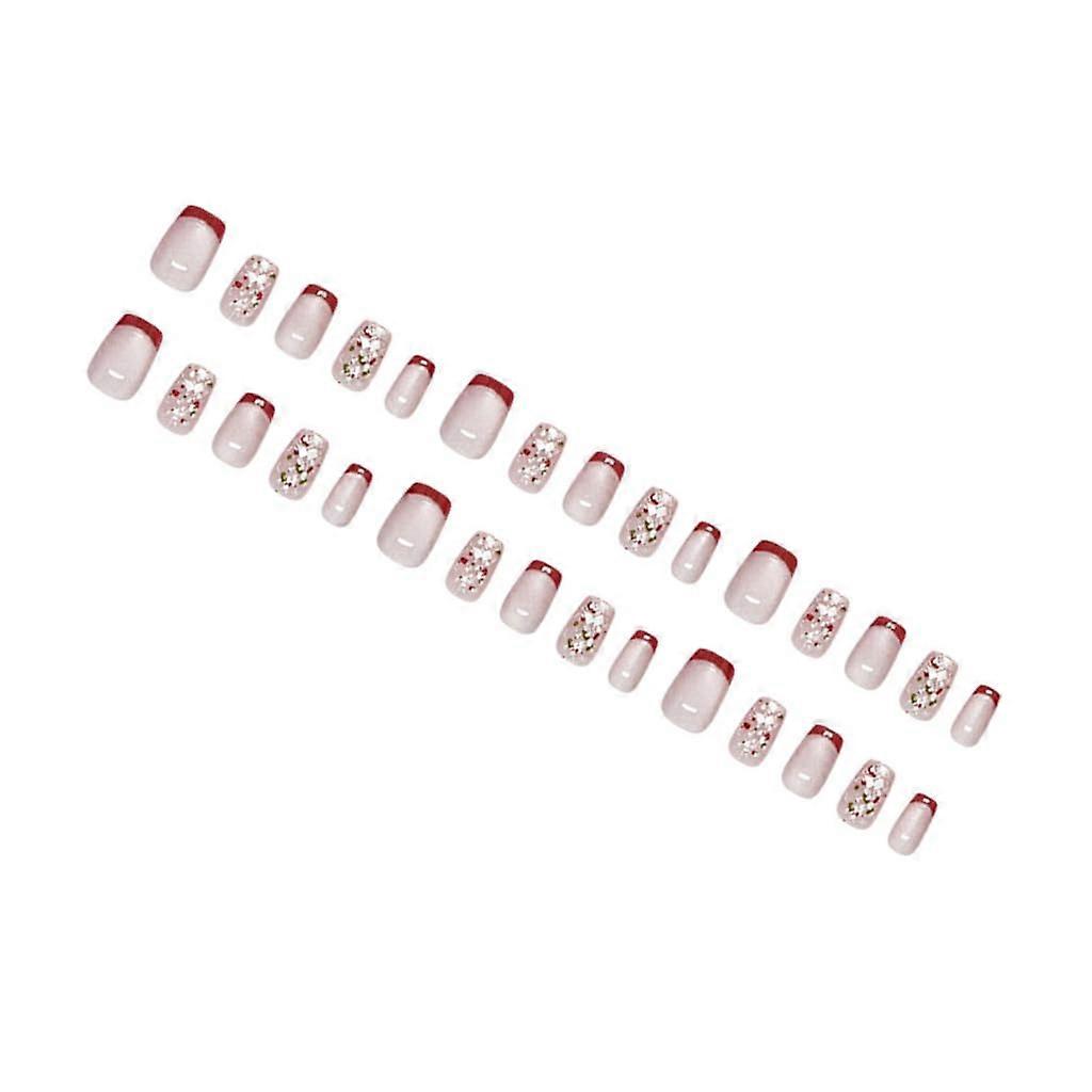 30pcs Short Cat Eye Press On Nails with Glitter Finish, Easy Apply, Gift Ready Set