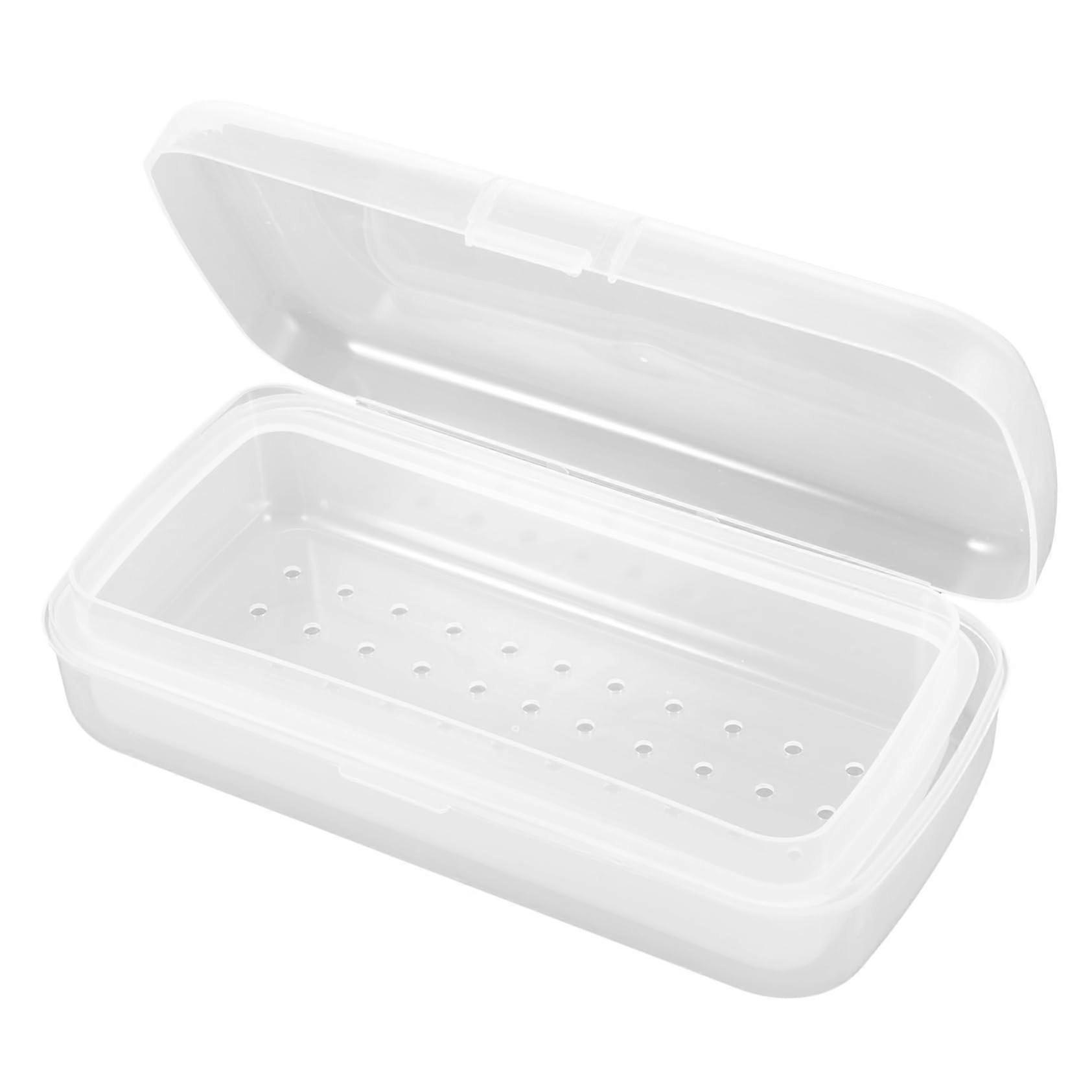 Nail Tool Organizer with Transparent Design and Removable Tray for Manicure Storage Box