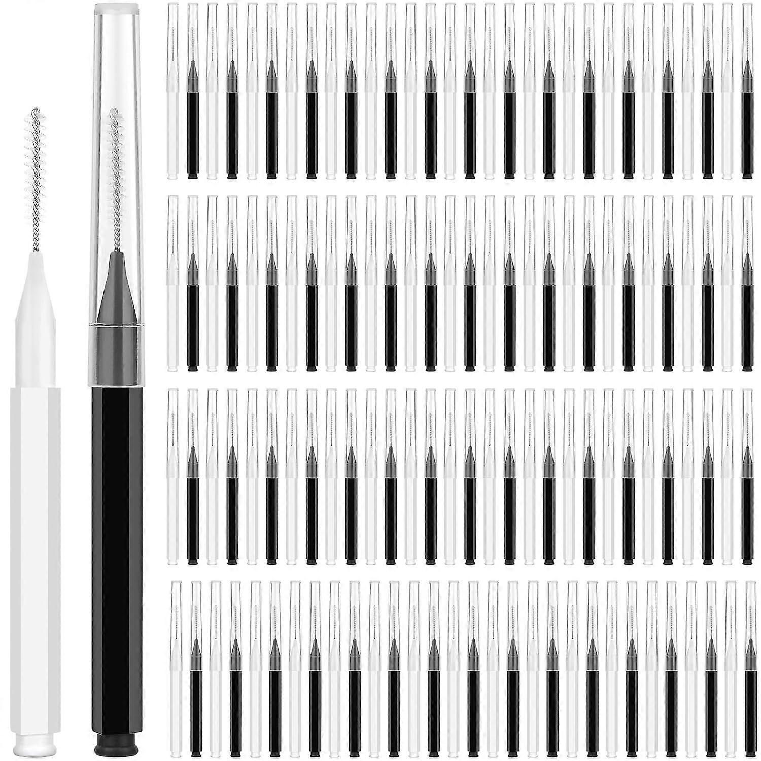 120Pcs Micro Eyebrow Brush with Cap - Professional Makeup Kit for Brow