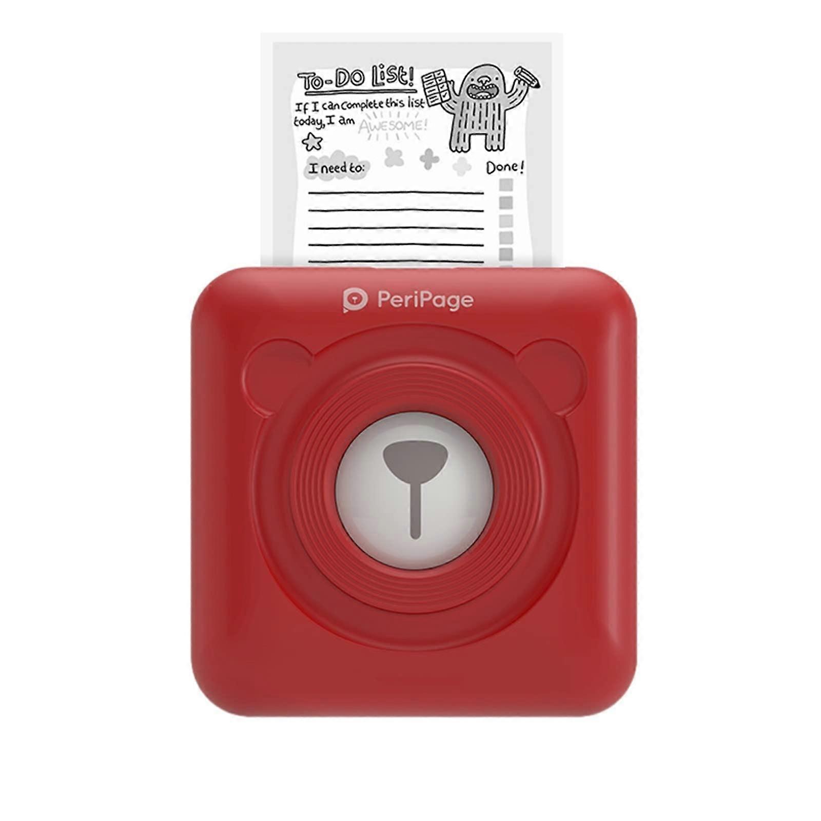 Mini Photo Printer Bluetooth Thermal Printing Pocket Printer for Smartphone Red