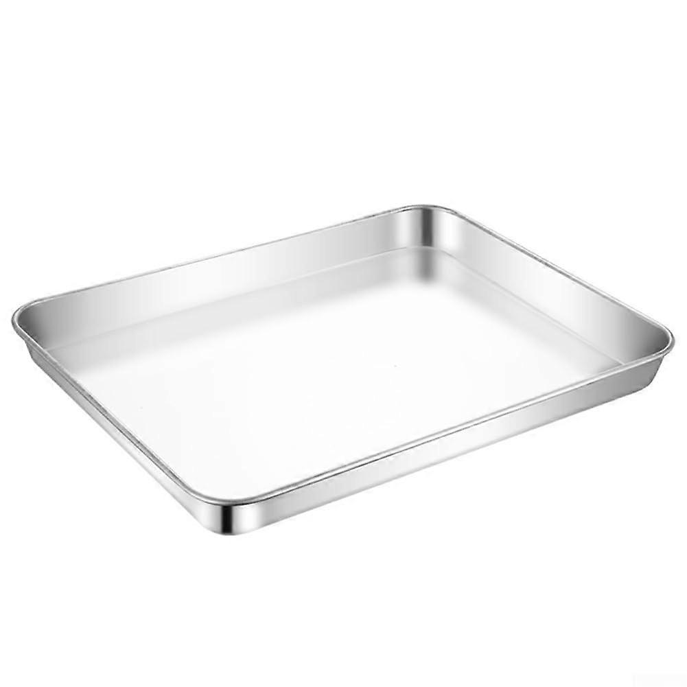 Stainless Steel Baking Tray for Mini Oven, Rectangular Pan for Cookies and Small Batch Baking