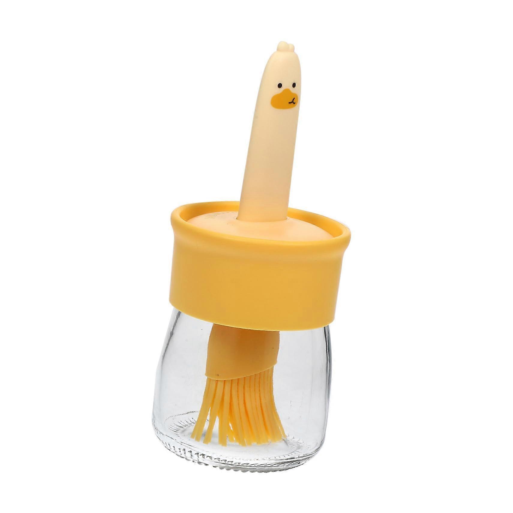 Silicone Oil Brush Bottle for BBQ Basting with Ergonomic NonSlip Handle