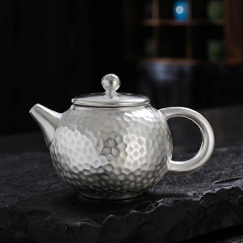 Elegant Ceramic Tea Set with Gilded Silver Detailing, 8.2oz Tea Pot with Infuser and Two Cups