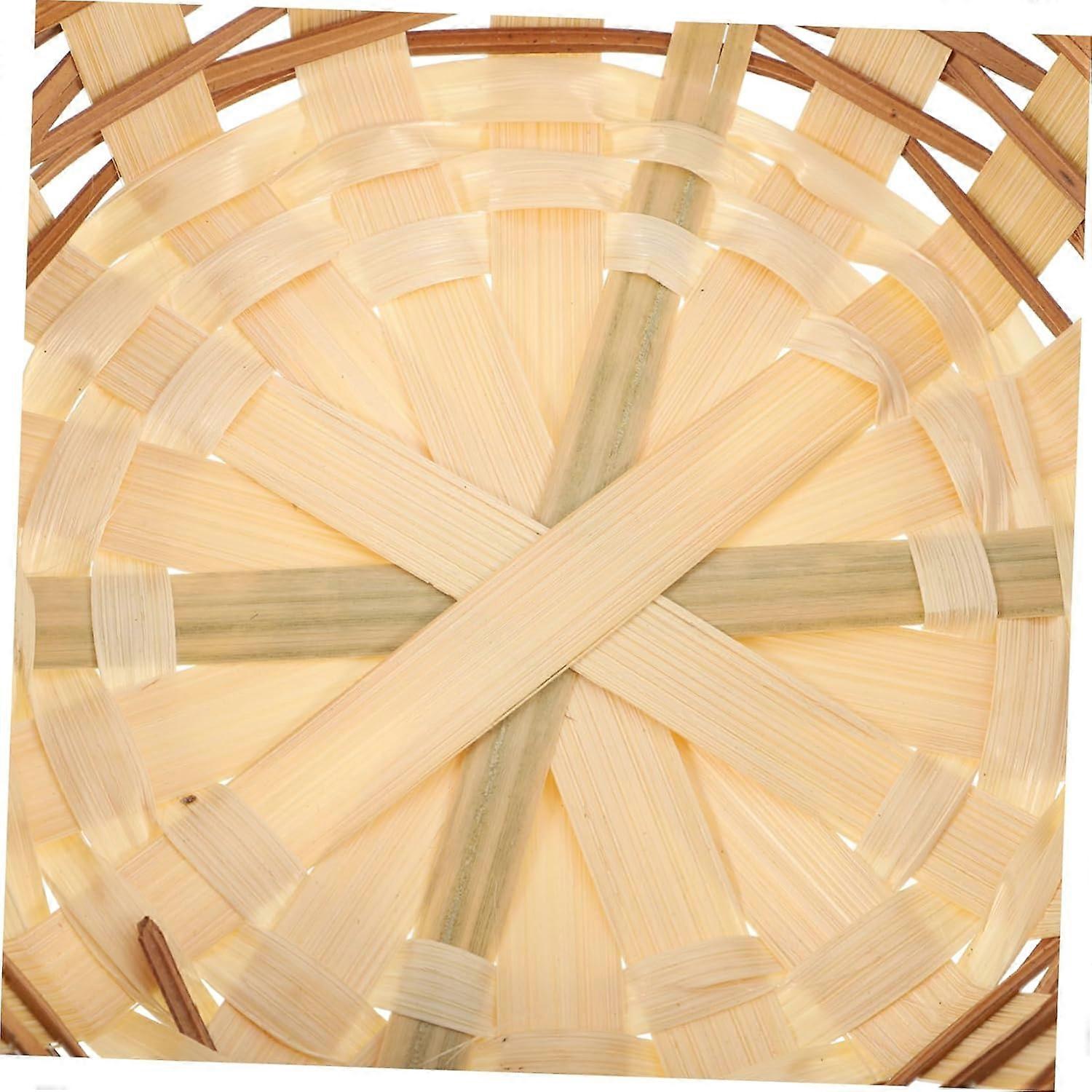 6pcs Woven Storage Baskets Round Bread and Fruit Display Durable Easy Clean for Kitchen Restaurant