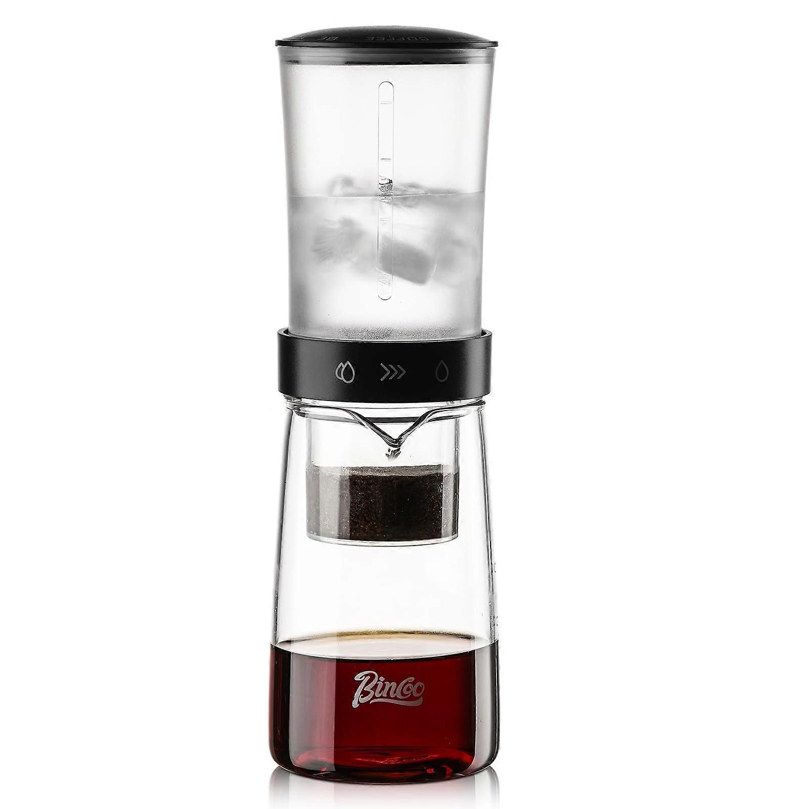 Cold Brew Coffee Maker 450ml Glass with Adjustable Drip Flow, Stainless Steel Filter Brewer