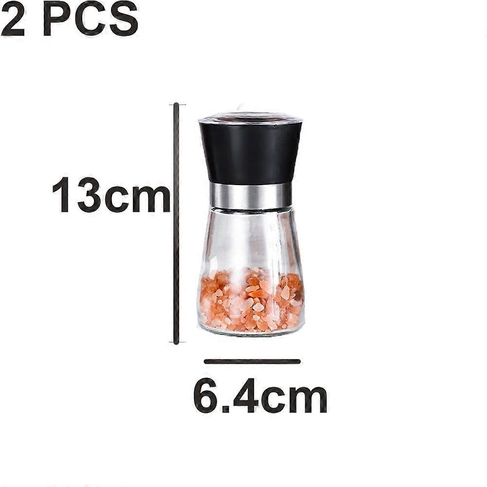 Stainless Steel Salt and Pepper Grinders refillable Setwith Adjustable