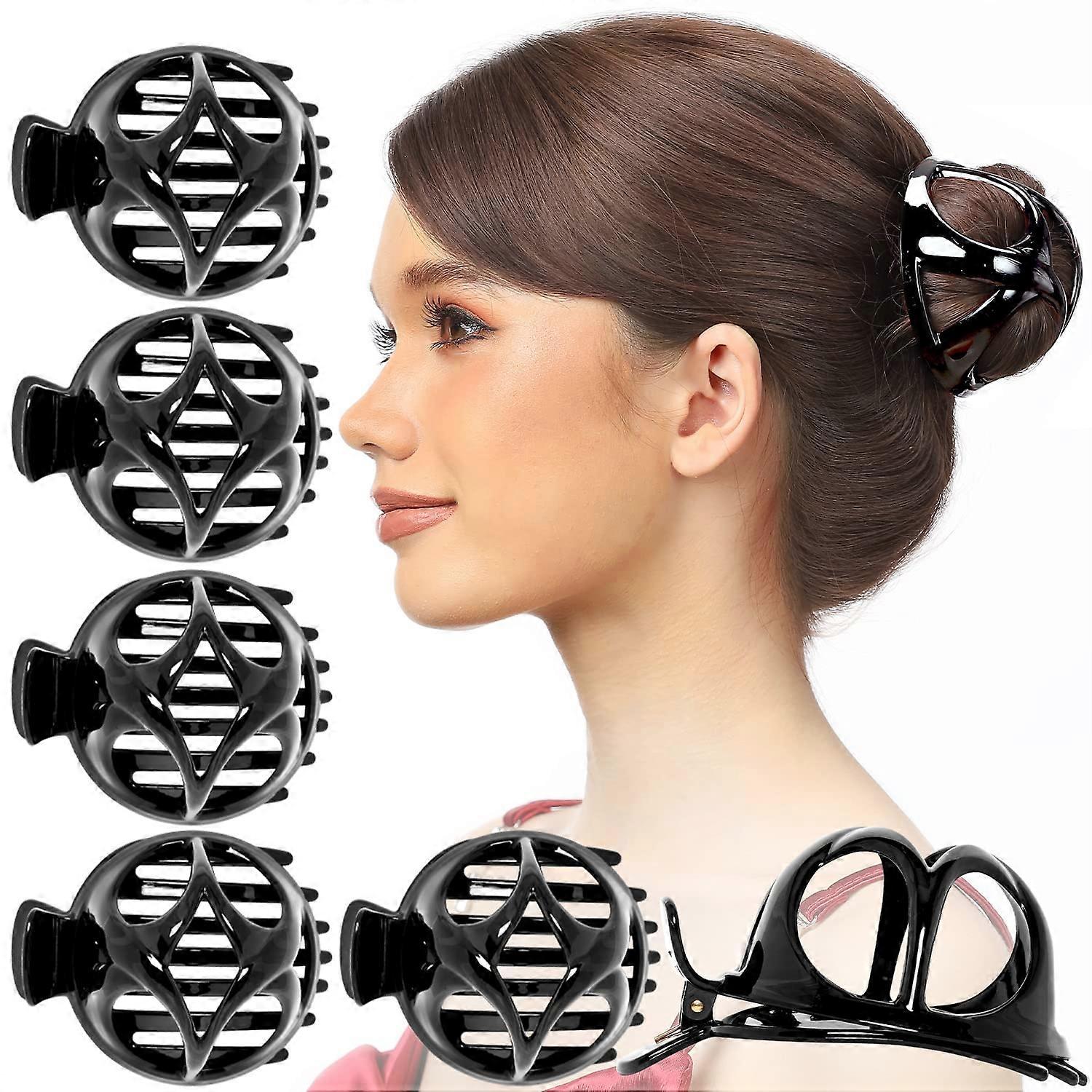 Large Black Hair Claw Clip with Secure Grip for Quick Updo Styling and Comfortable Dome Shape