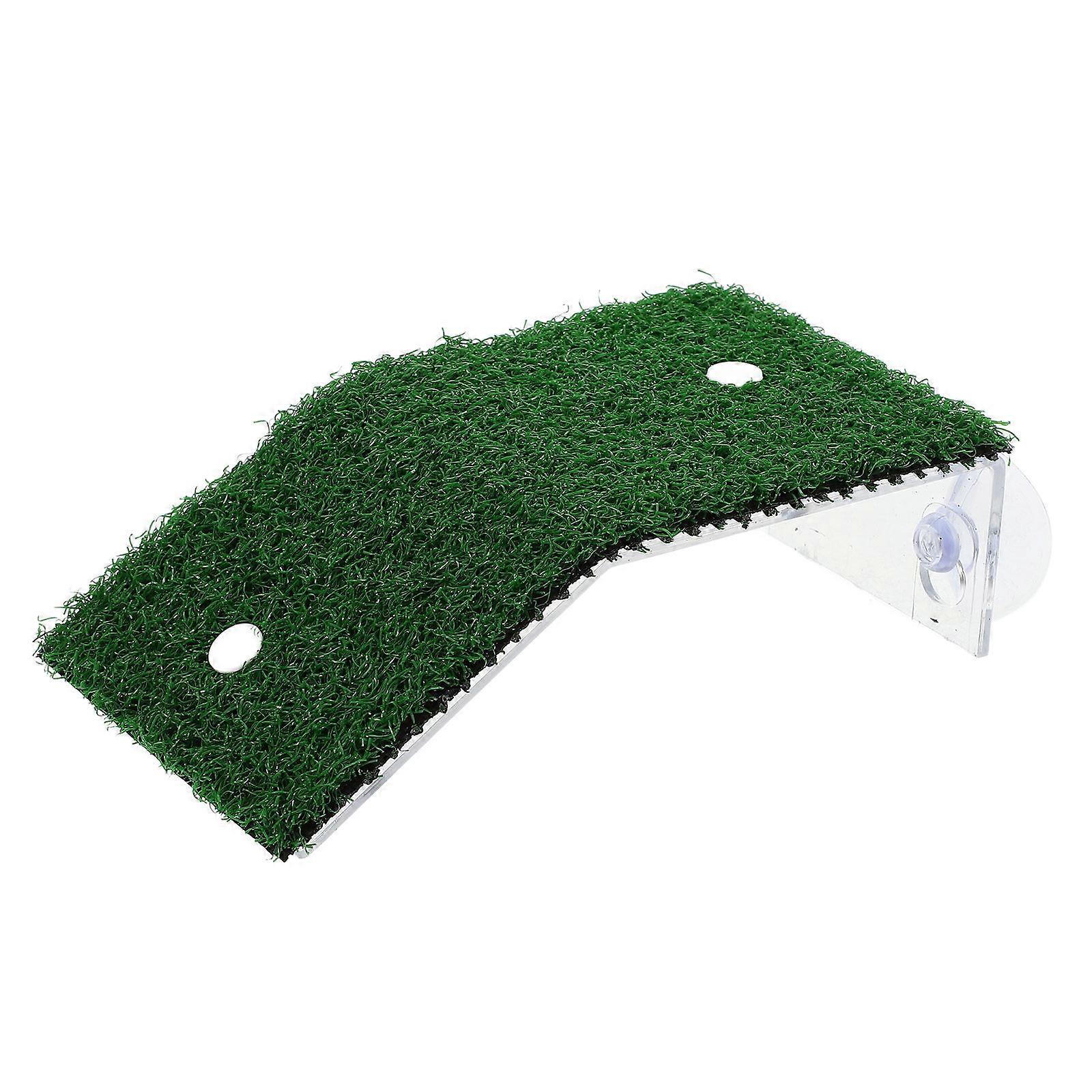 Green Plastic Hermit Crab Ramp Turtle Platform for Decoration Use