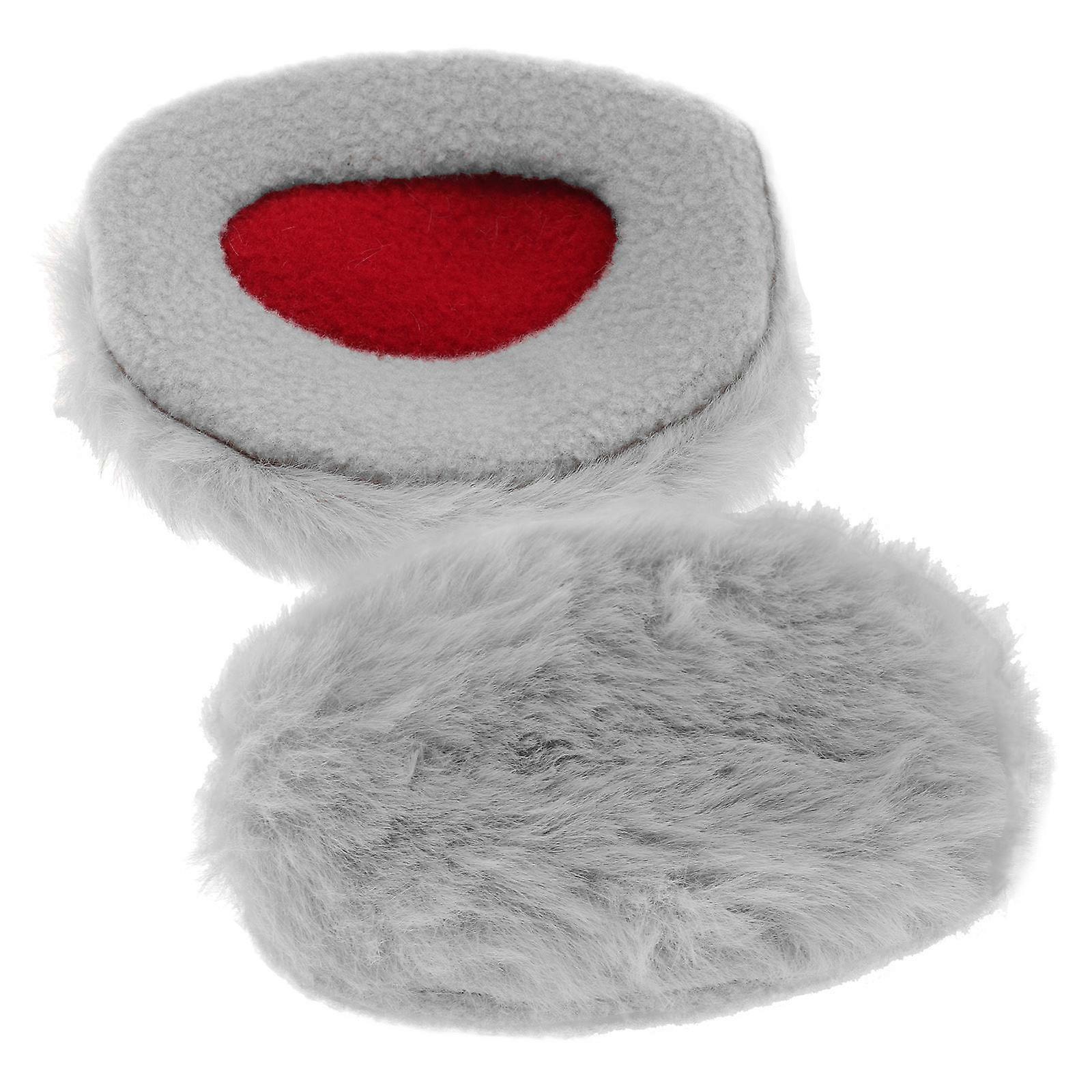 Rabbit Ear Muff for Warmth 1Pair Bandless Plush Ear Covers Grey
