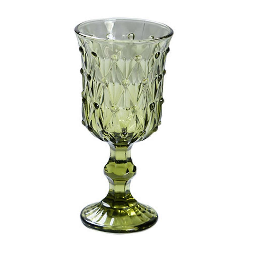 Drinking Wine Green High Footed Goblet Glassware Glass Cup