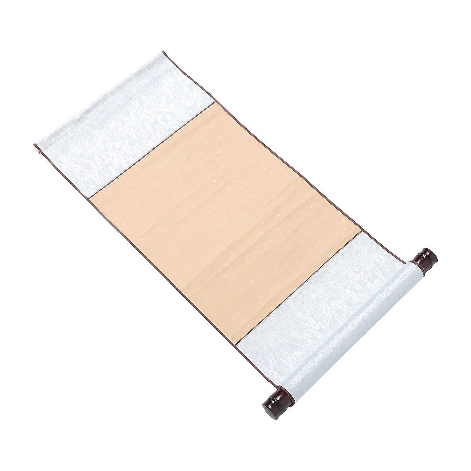 Chinese Calligraphy Blank Scroll Xuan Paper Home Decoration Light Brown Rectangular 1Pack