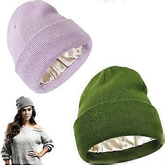 Belvado Satingefütterte Mütze, Unisex, weich gestrickt, mit Bündchen, seidengefüttert, warm, Wintermütze