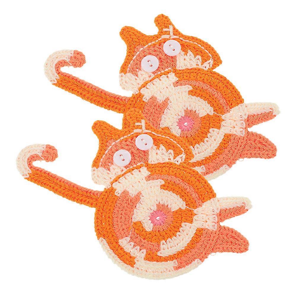 Cat Butt Coaster Knitting Decorative Coaster for 10Pcs
