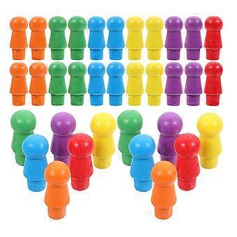 Board Game Pieces Wooden Pawns for Kids Chess Set 240Pcs Multicolor Game