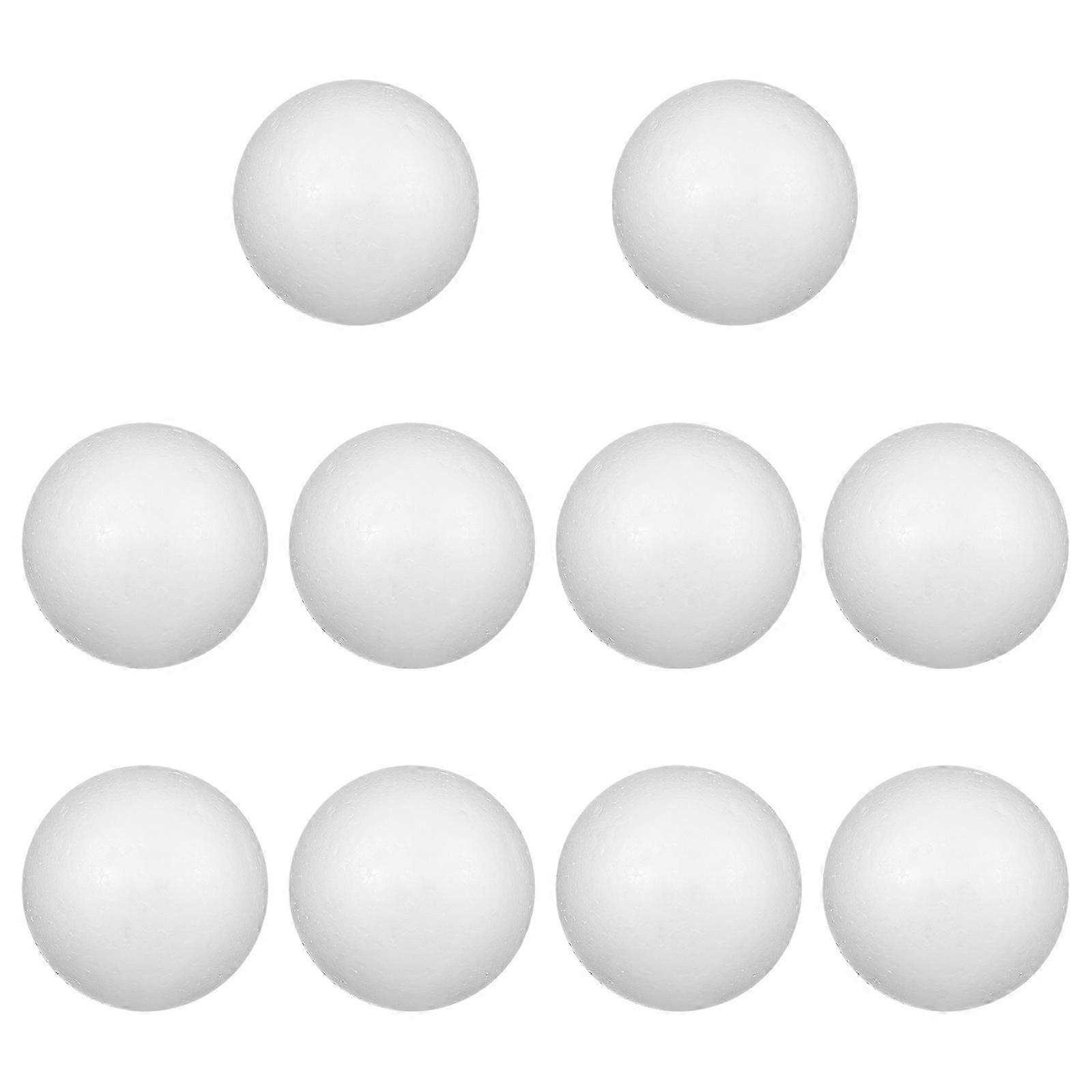 Christmas Craft Balls Polystyrene Solid Spheres for Decoration 10Pcs White
