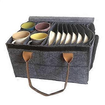 Camping Tableware Storage Organizer Bag for Motorhome & RV, Portable Cutlery Holder 14.17x10.83x7.87 Inches