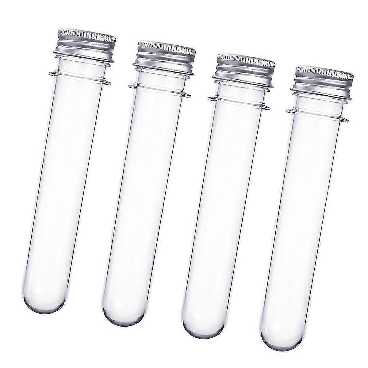 12Pcs Transparent Plastic Test Tubes with Screw Caps for Liquid & Sample Storage