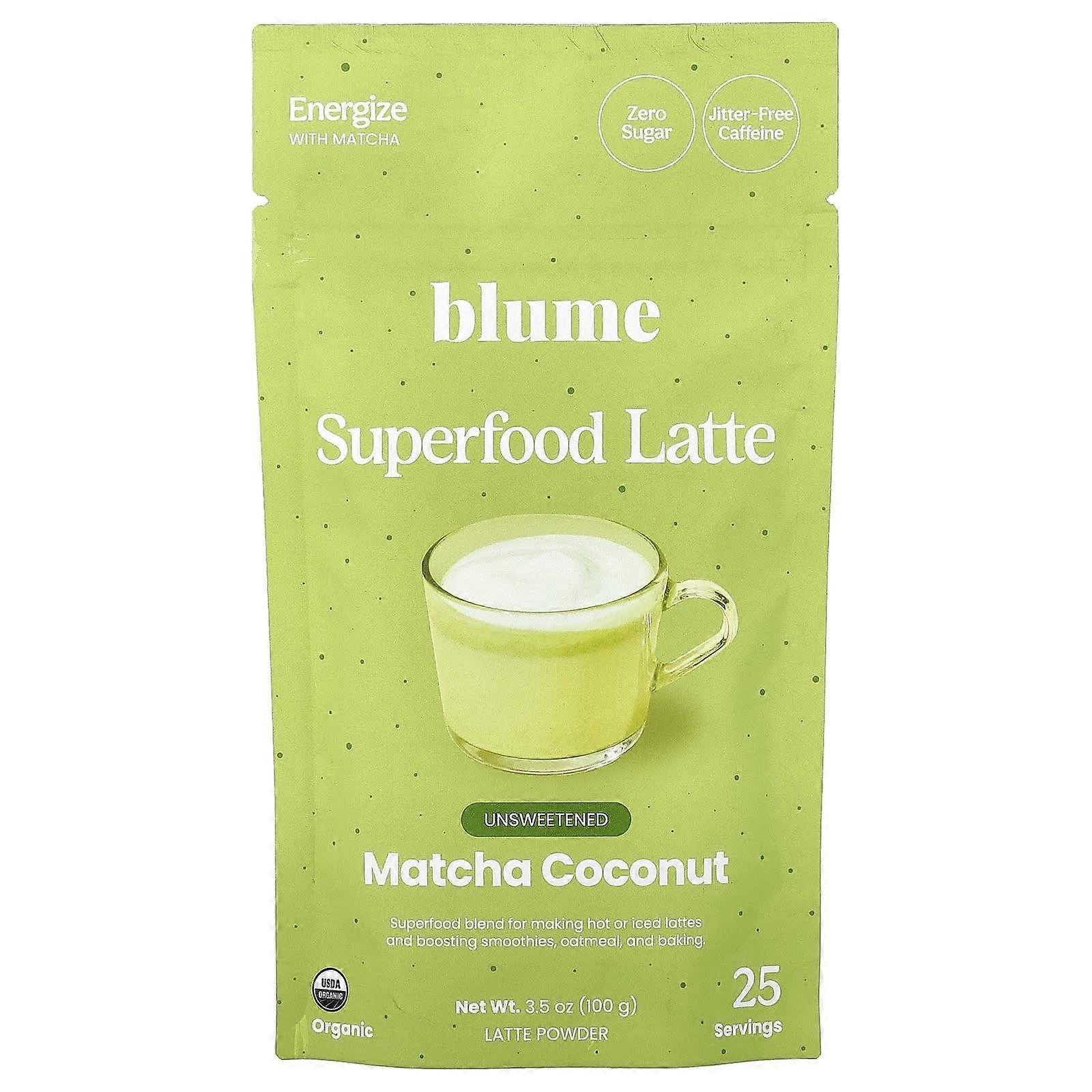 Blume, Superfood Latte, Matcha Coconut, 3.5 oz (100 g)