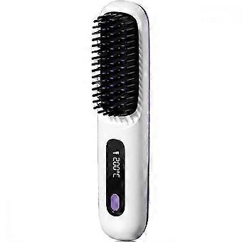 Spazzola per piastra per capelli | Pettine per piastra per capelli Dual Voltage | Spazzola lisciante portatile per capelli | Piastra per capelli con ricarica USB, pettine caldo elettrico