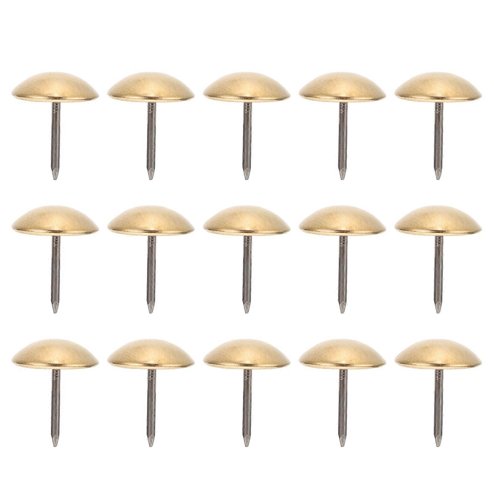 100 Pcs Solid High Temperature Resistant Brass Nails Retro Nails (Golden)