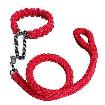 Dog Collar And Leash Set, Rope Dog Leash And Dog Training Collar For Small Medium Large Dogs-Red