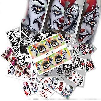 Nail Art Stickers voor Halloween Butterfly Nail Art Stickers Water Transfer Nail Decals Nageldecoraties voor Nagels Levering Watermerk DIY Kleurrijke Kunst Fo