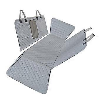 Dog Car Seat Hammock Cover, Water-Resistant Quilted Rear Seat Liner with Mesh Window, Door Flaps and Seat Clips Multicolor