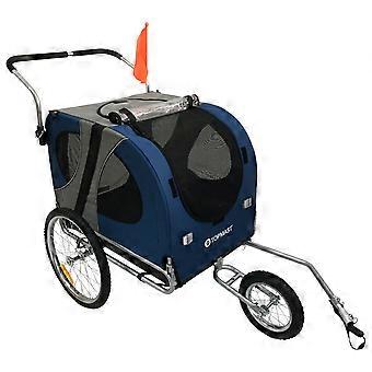 Topmast Easy Flow Hundefahrradanhänger - mit Joggerfunktion - klappbar - blau