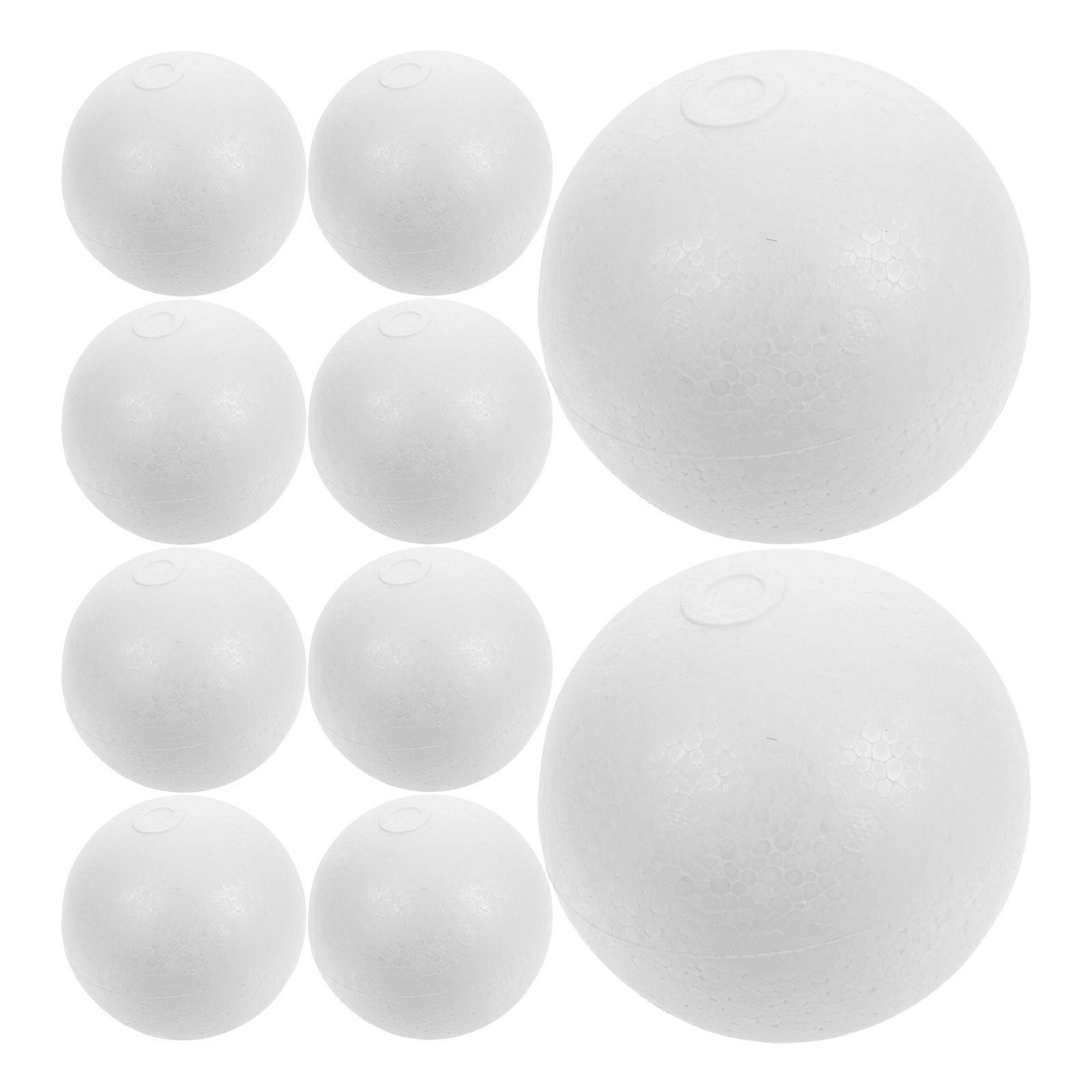 10Pcs 10cm Modeling Craft Solid Polystyrene Balls Round Spheres Wedding Decoration DIY Stuff(White)