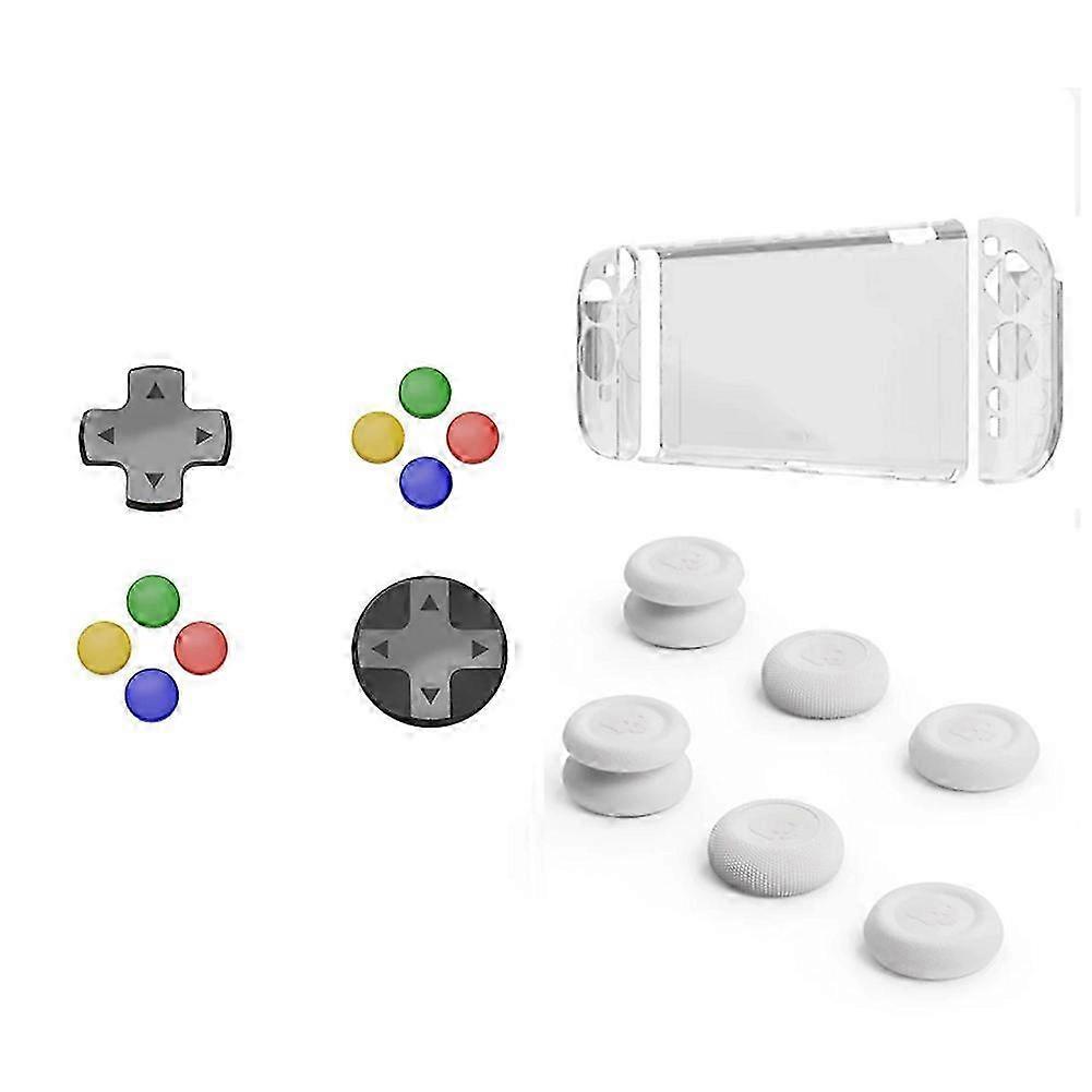 compatible with Switch 2 Protective Case+Thumb Grip Set+D-Pad Button Cap Kit Split Protective Case compatible with Nintendo Switch 2