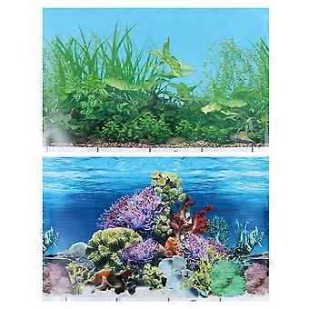 Fish Tank Background Sticker Aquarium 3D Double-Sided Adhesive Wallpaper for Decor