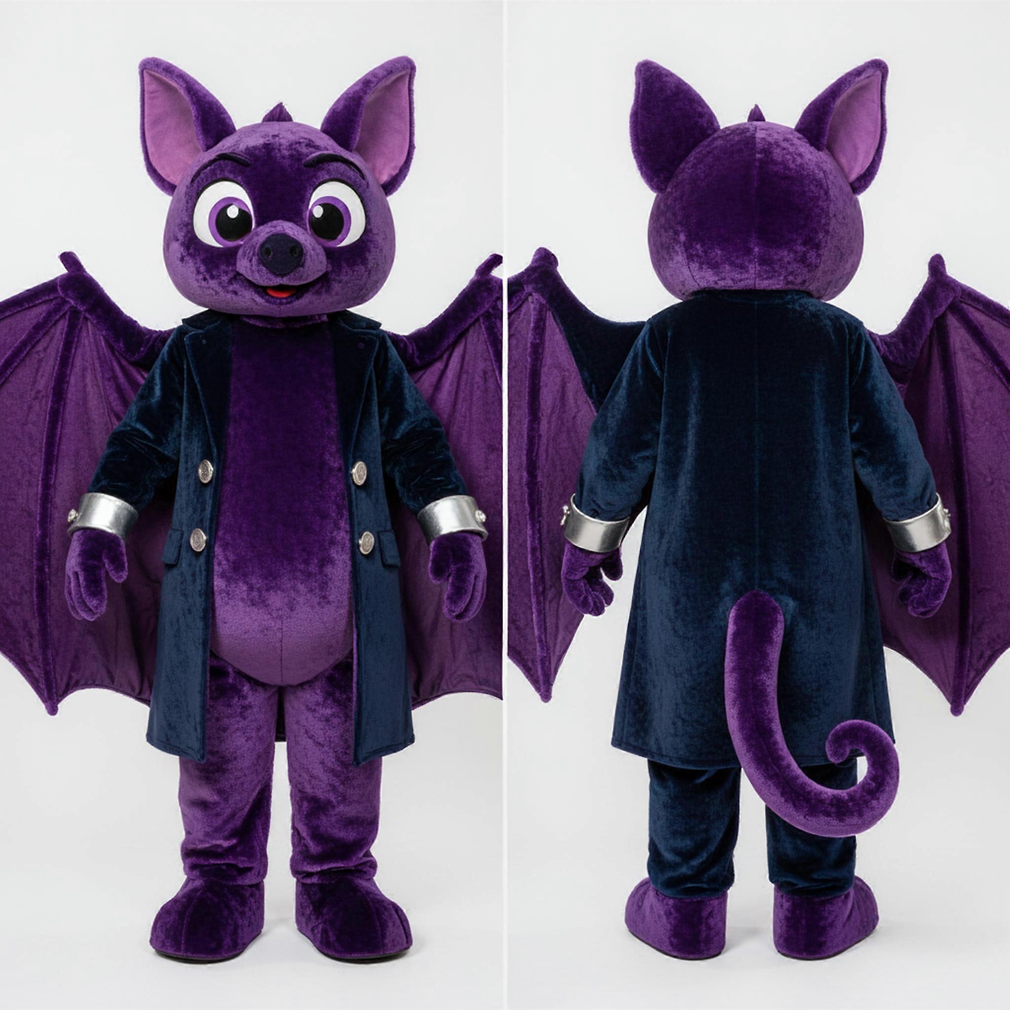 MASTICOT Violet Cartoon Fruit Bat Mascot