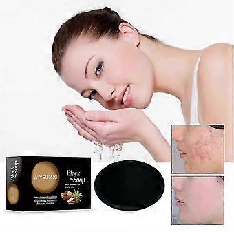 Jaysuing Shea Butter Black Soap Face Body Cleansing Soap Moisturizing Oil Con