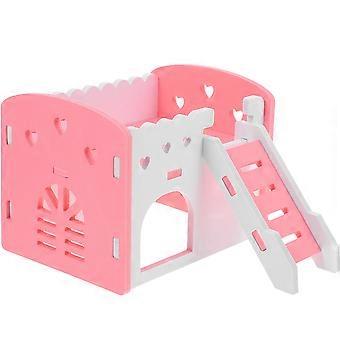 Hamsterhaus, Hamsterversteck zum Spielen, 5-teiliges Set rosa PVC-Verstecke
