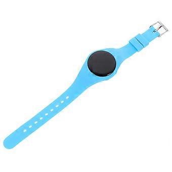 Relógio inteligente esportivo à prova d'água para crianças, 1 unidade, design em silicone azul.