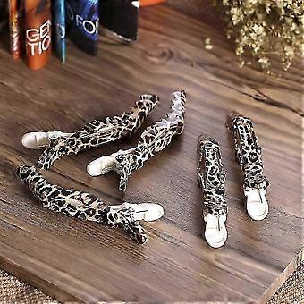5 pezzi di clip per sezionare i capelli a forma di coccodrillo, fermagli per capelli a coccodrillo, morsetti per salone da parrucchiere, strumento per acconciature in plastica leopardata-inst